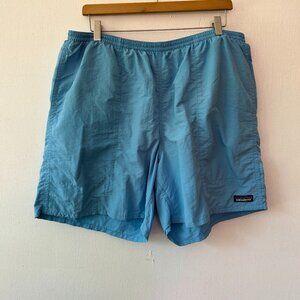 Patagonia Swim Trunks Mens XL Blue Elastic Waist Pockets Mesh Lined Quick Dry